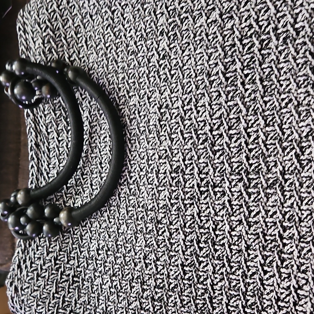 Daisy Crochet By Anna Handmade  TOTE BAG Black And White Limited Edition - Picture 6 of 8